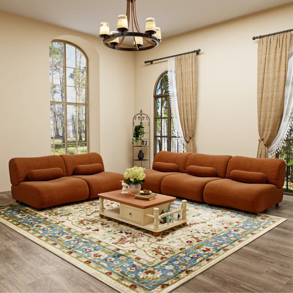 Modern Modular Chenille Sofa Set 5 Piece Living Room Couch 70 Right Arm factoryx