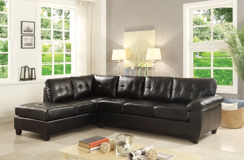 Gallant G903B Sc Sectional Sofa Black Foam Pu glory furniture
