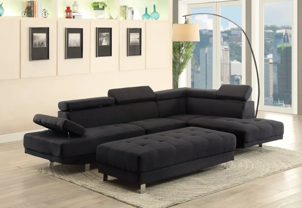 Riveredge G441 Sc Sectional Sofa 2 Boxes Black Black Foam Material, Modern Living Room Furniture glory furniture