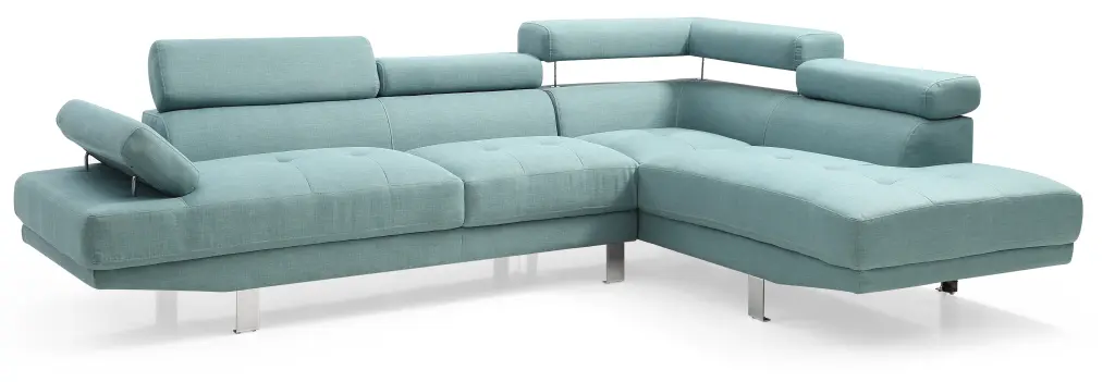 Riveredge G453 Sc Sectional Sofa Without Ottoman Teal Foam Fabric 3 Seater Living Room glory furniture