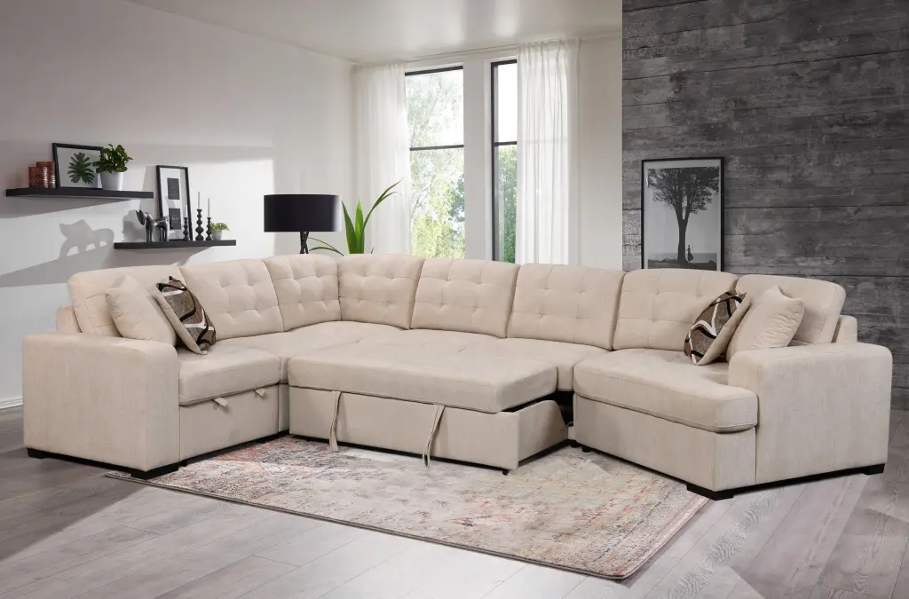149 Inch Oversized Modern U-Shaped Sectional Sofa Upholstered Design happy home