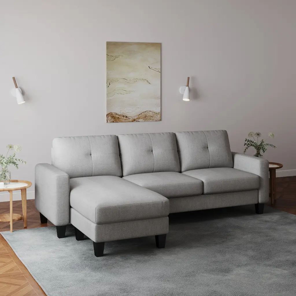 Living Room Corner Sofa Polyester Material and L-Shape Design hdf store