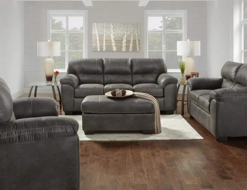 Tirana Contemporary Material Pillow Top Arm 4 Piece Sofa Set Sequoia hz