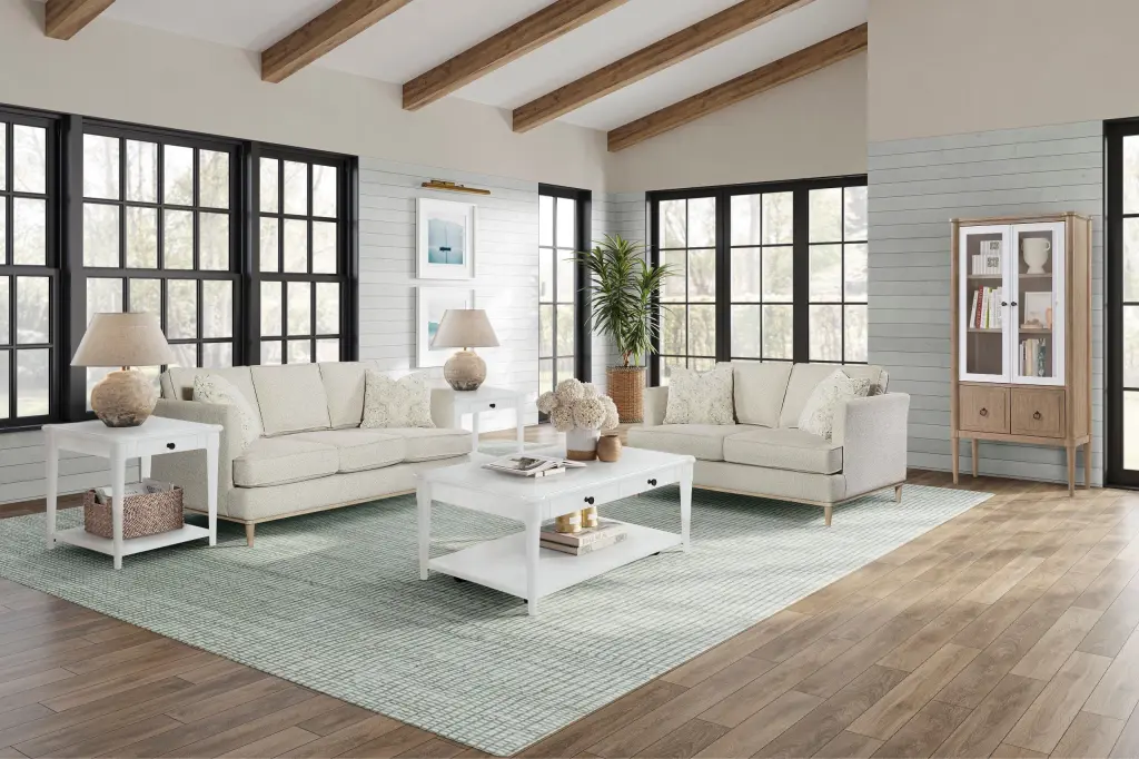 Sofa 3 Reversible Cushions And 2 Pillows Off White Upholstered ihomefurnishings