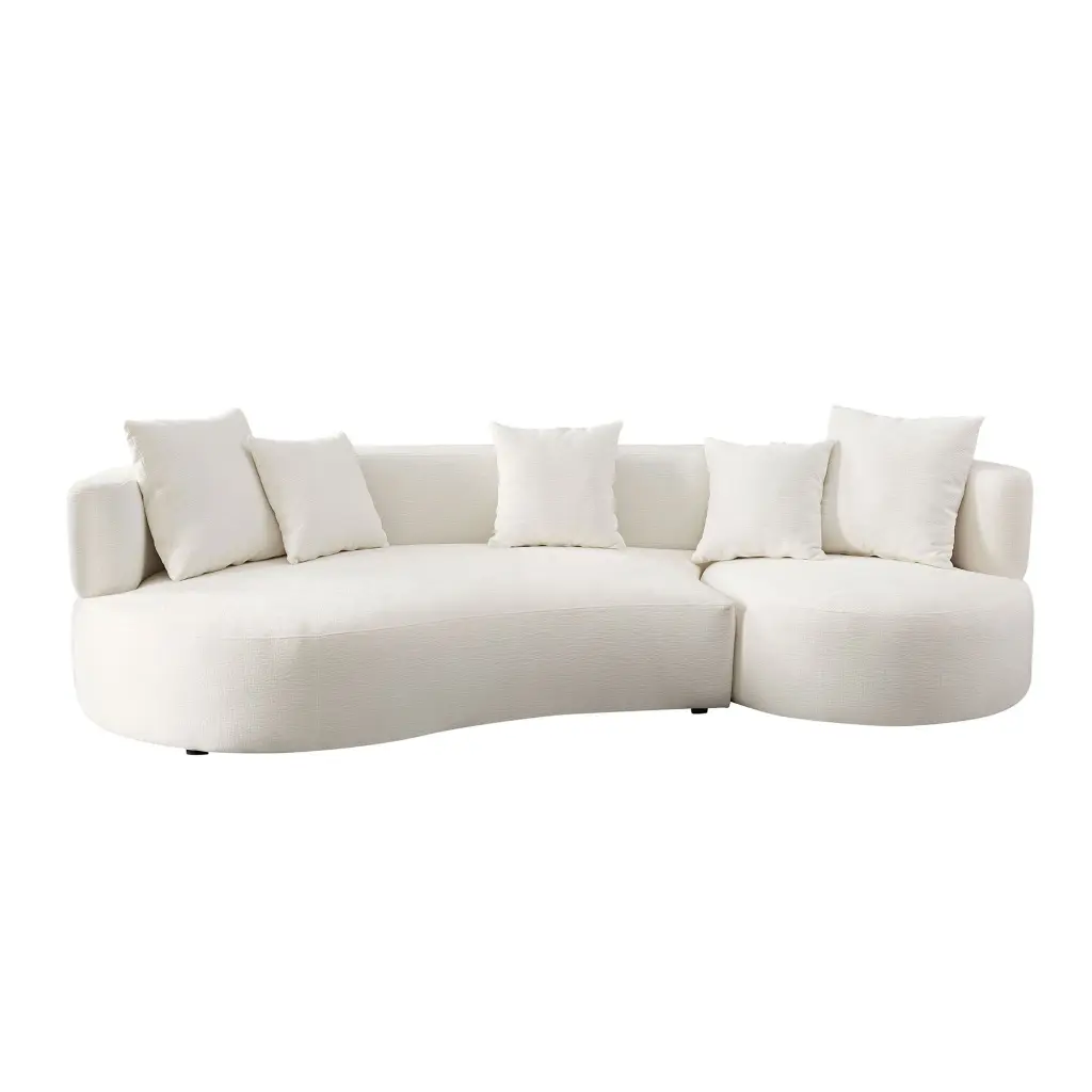 110.23 Inch Modern Sectional Curved Rotatable Swivel Sofa Couch justone