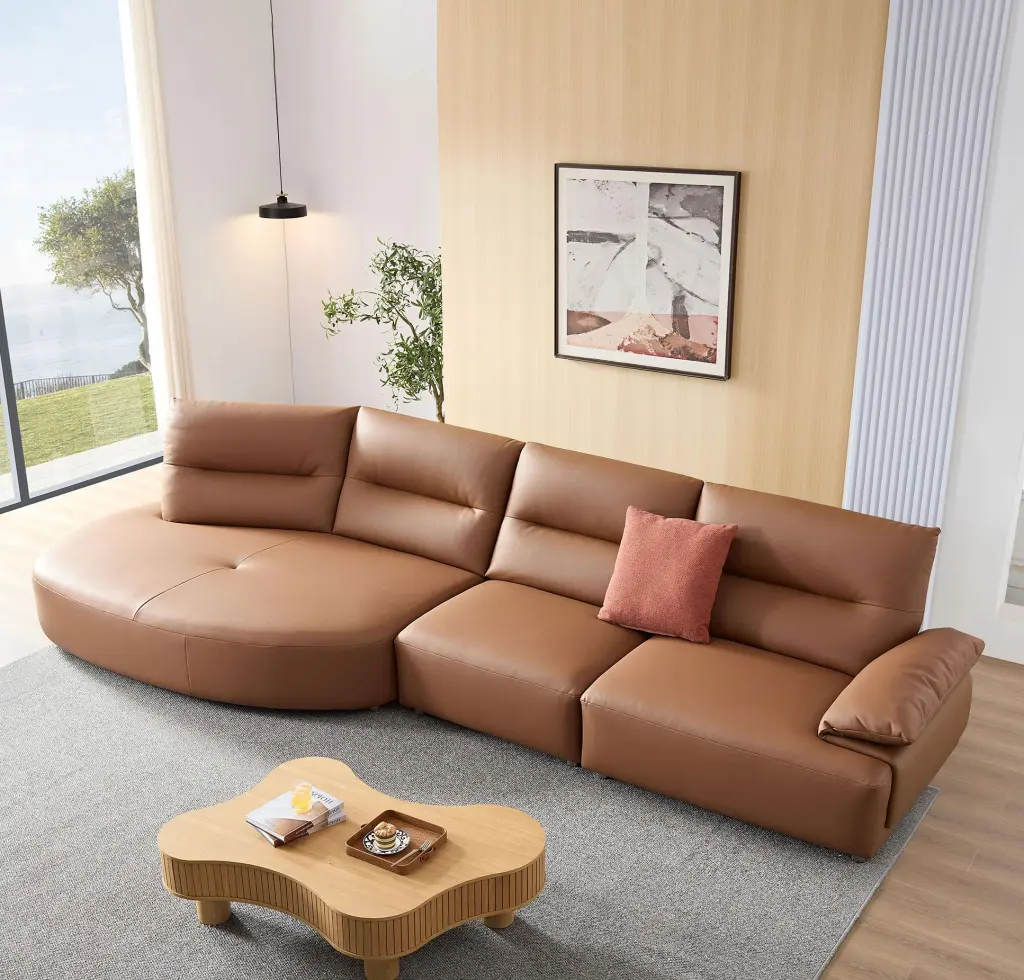 147.24 Inch Oversized Modern Sectional Curved Influenced Sofa Couch Living Room justone