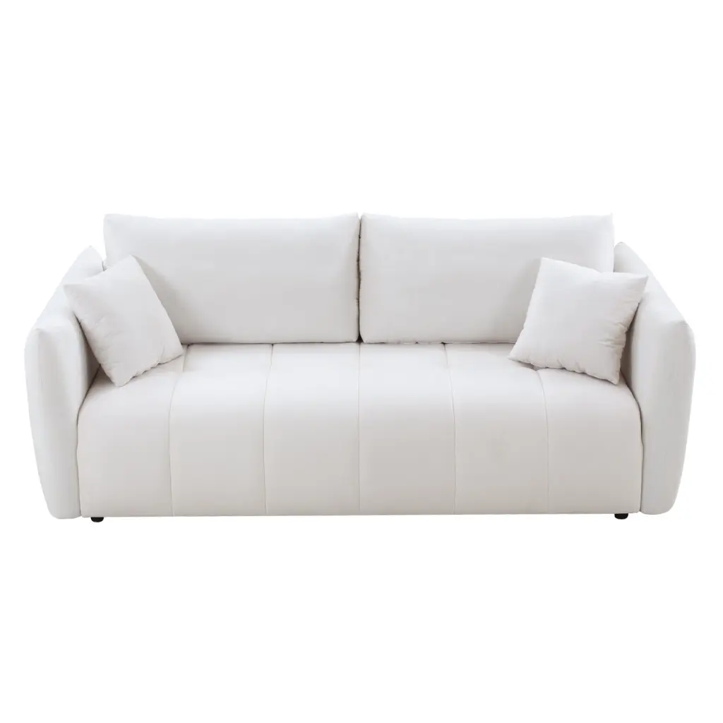 85 Inch Modern Material Sectional Couch Sofa 3 Seater 3 Pillows Living Room Furniture justone interior
