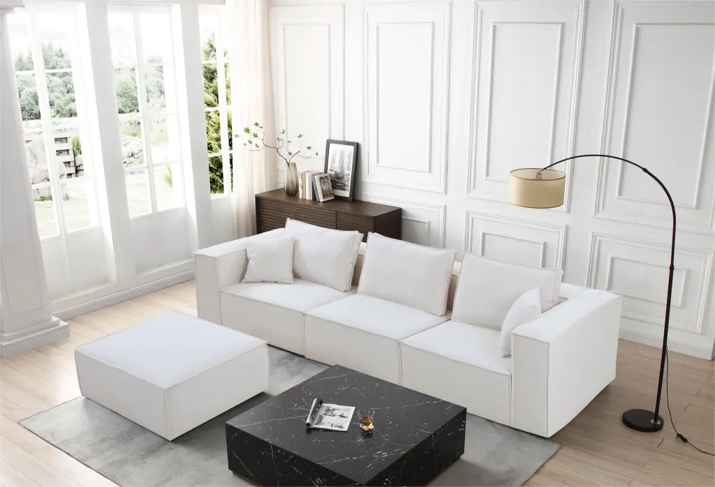 Modular Sectional Living Room Sofa Set Modern Minimalist Style Couch Ottoman justone interior