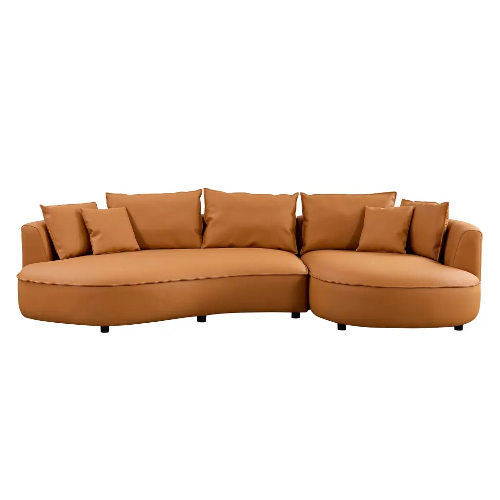 Modern Curved Sectional Sofa Couch Upholstered 5 Seat Living Room Furniture justone