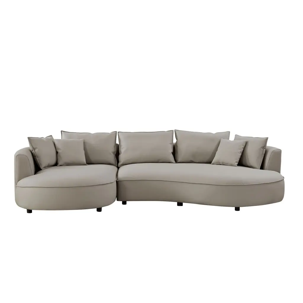 Modern Sectional Curved Sofa Couch Living Room Upholstered 5 Seat justone