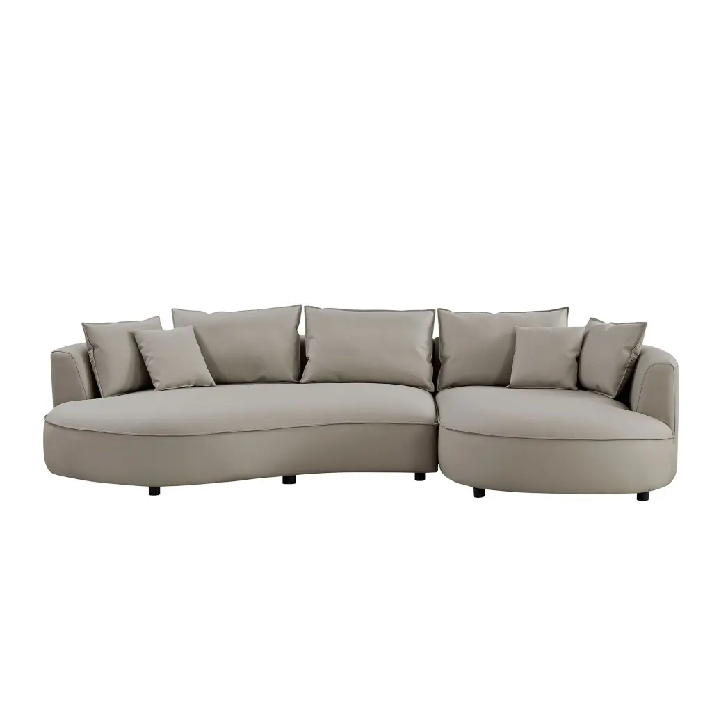 Modern Sectional Curved Sofa Couch Upholstered 5 Seat Living Room Furniture justone