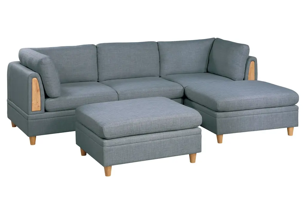 Contemporary Living Room Furniture 5Pc Modular Sectional Set Steel Door kanepe
