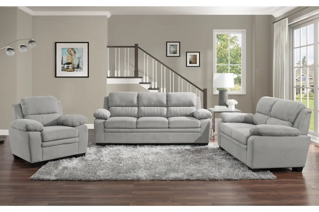 Modern Living Room 3Pc Sofa Set Plush Cozy Sofa Loveseat Chair Comfortable Seating kanepe