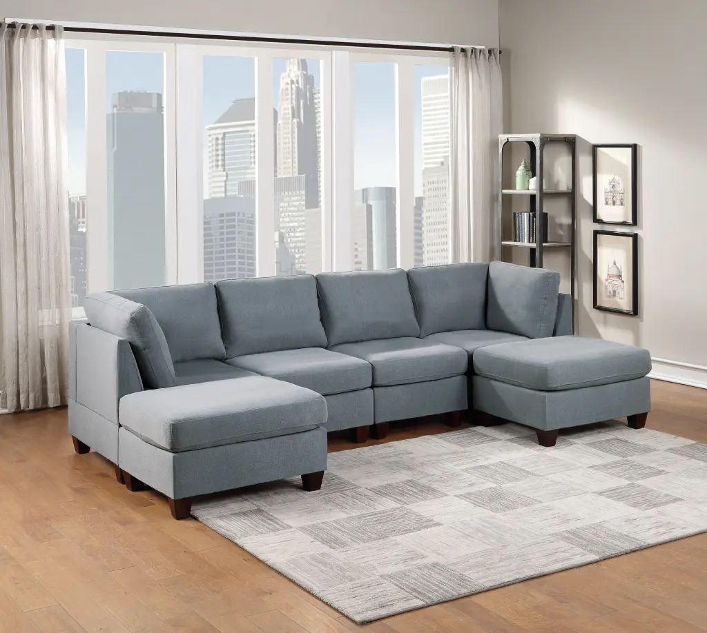 Modular Sectional 6 Piece U-Shaped Couch Grey kanepe