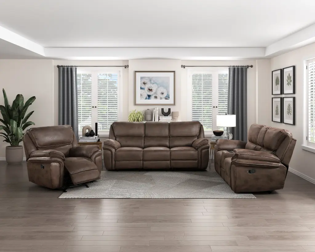 Plush Modern Living Room Sofa Set 3Pc Reclining Sofa Loveseat Rocker Recliner kanepe