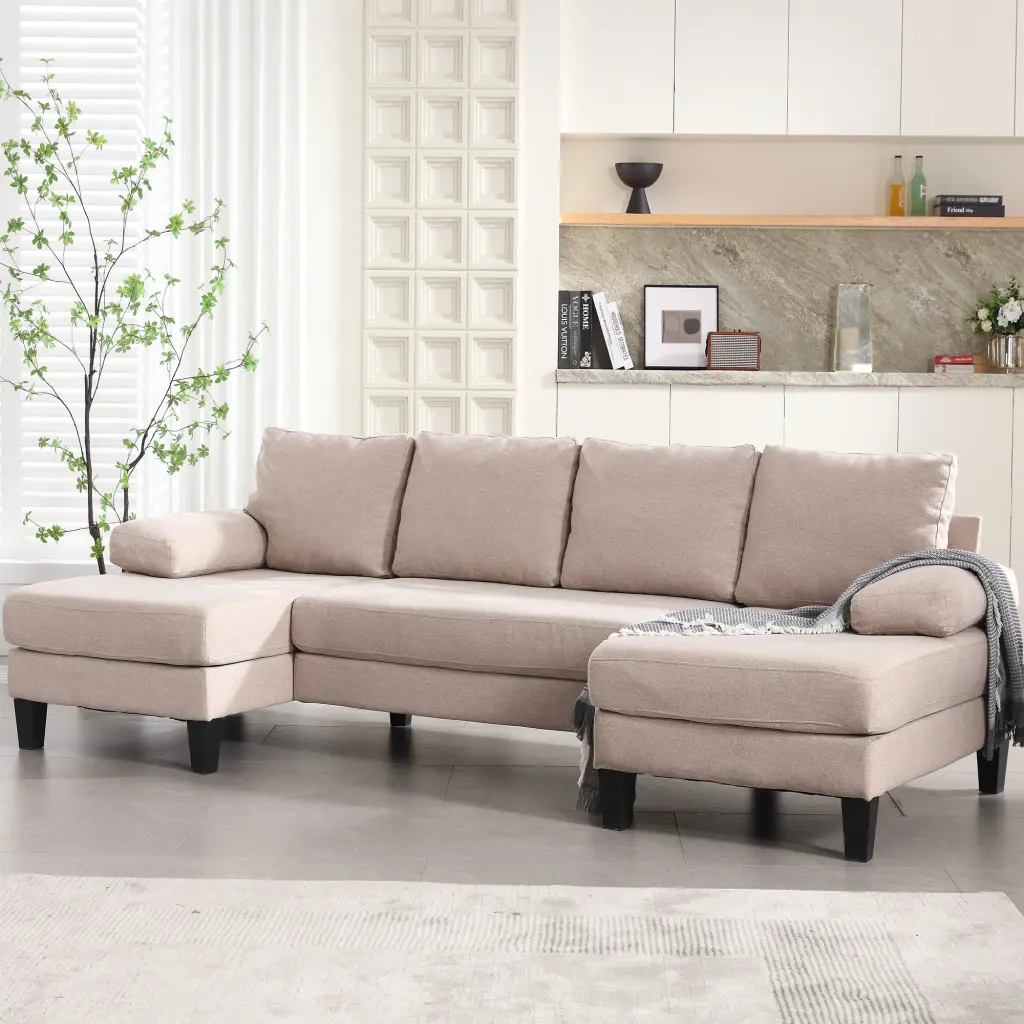 U Shaped Couch Oversized Seat 6 Seat Sofa Bed Double Chaise Lounge Sectional lm home furniture