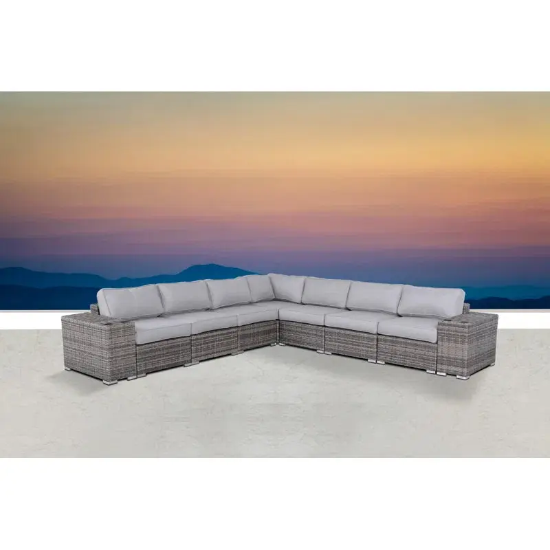 Minnesota 9 Piece Sectional Sofa Set Fully Assembled Green Cushions lsi patio furniture