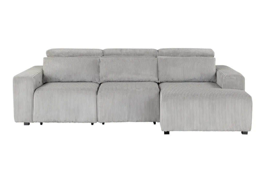 Seltos Grey Power Sectional Sofa 5-Seat Gray Fabric luxe modern furniture