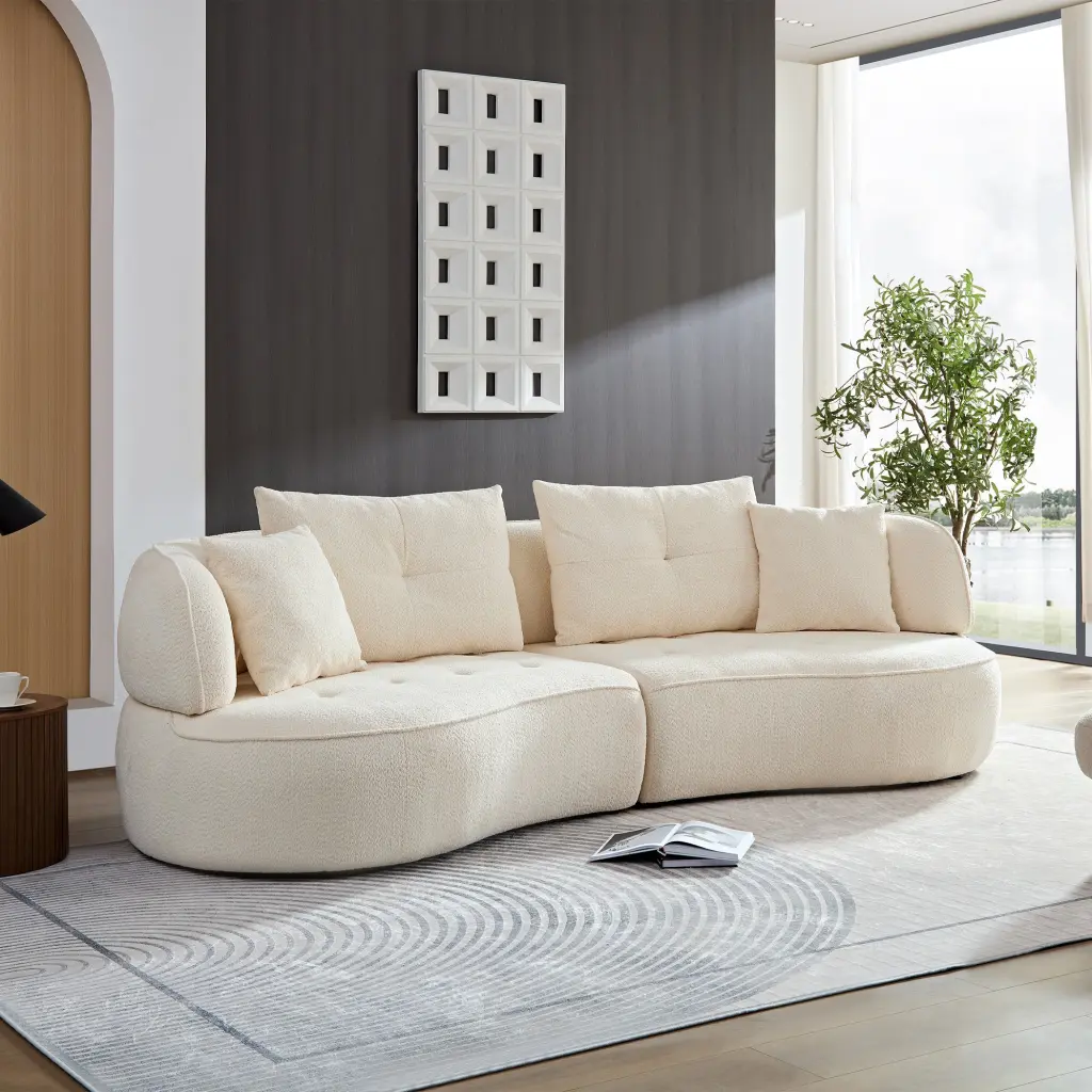 WKS7W White 4 Seat Modular Sofa Long Lasting Material and Timber Frame meetaking