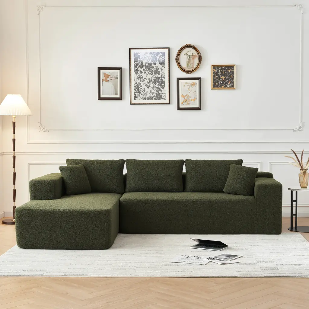 104.33 Inch Sponge Sectional Sofa Couch Living Room L Shaped Modern Design modasi