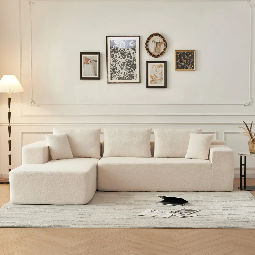 104.33 Inch Sponge Sectional Sofa Couch Living Room, Modern L-Shaped Design modasi