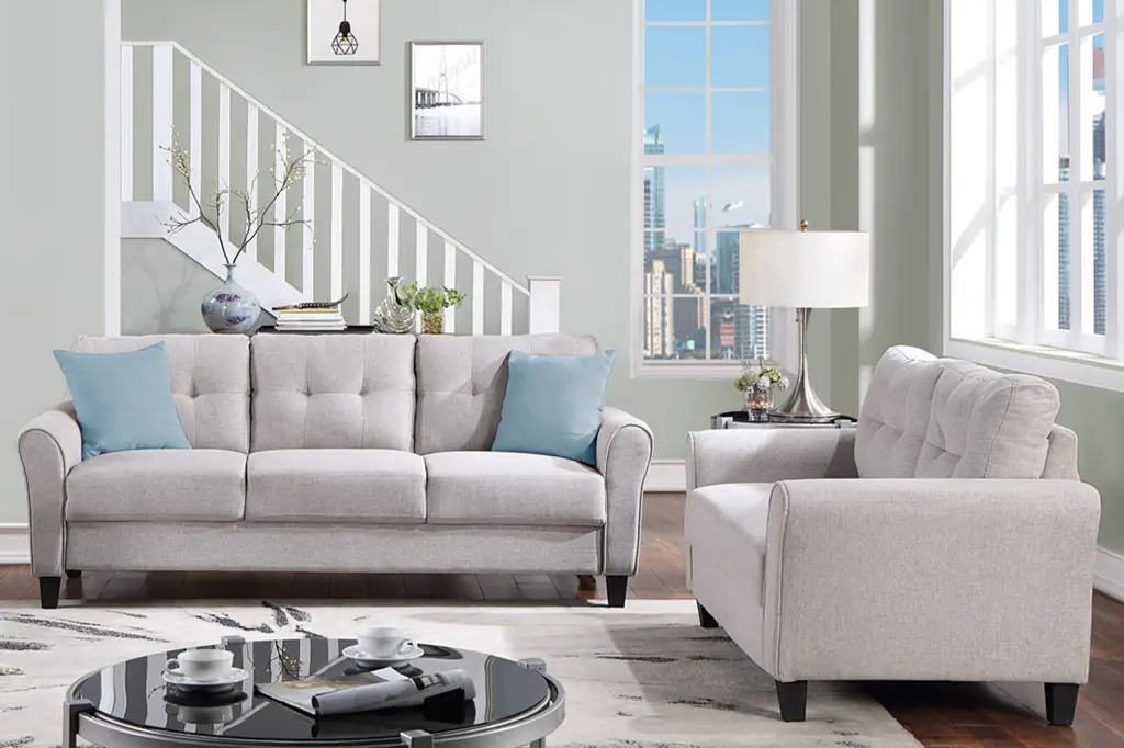 Modern Linen Upholstered Living Room Sofa Set Home Decor oris fur.