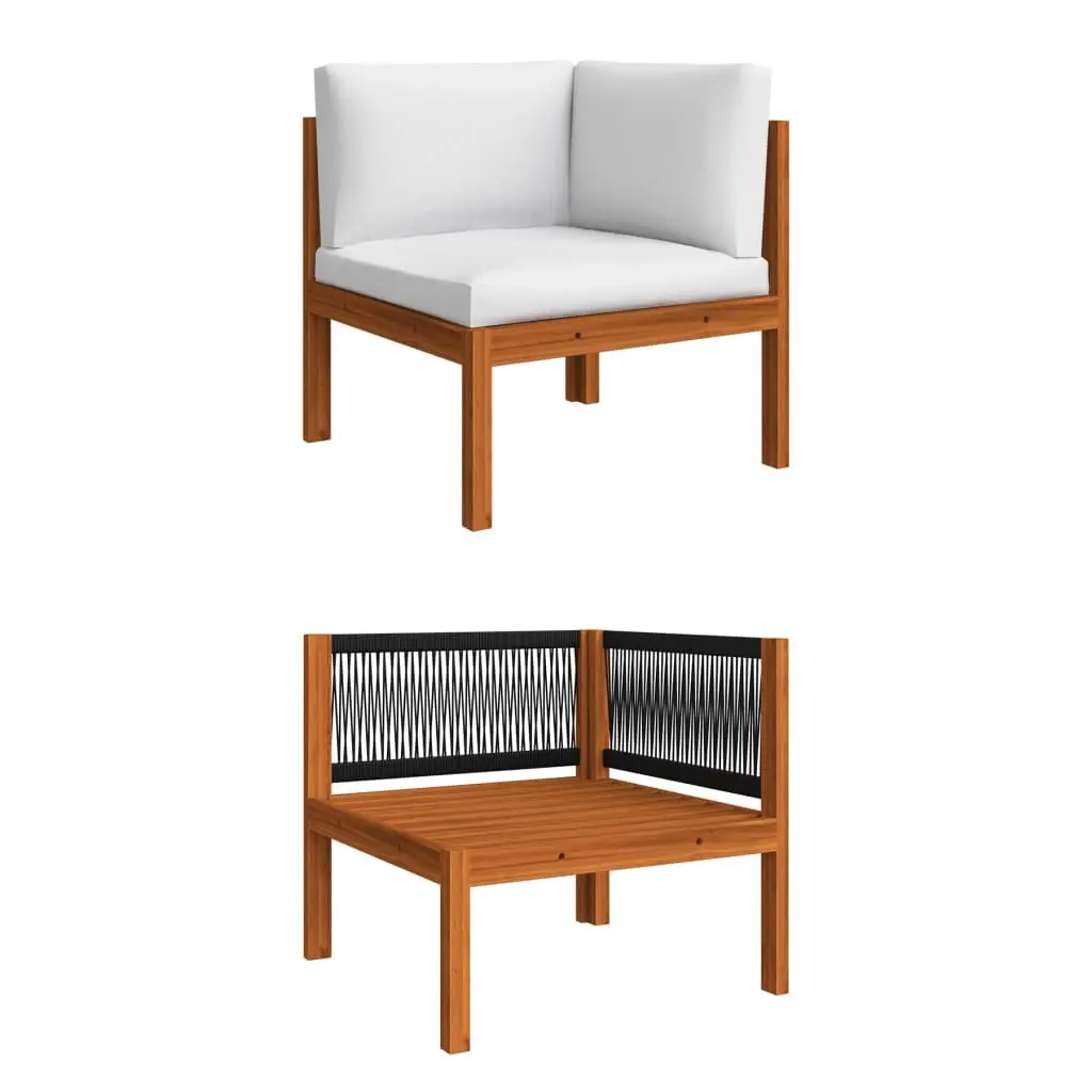 Patio Corner Sofa Cushions Solid Acacia Wood Outdoor Lounge Set