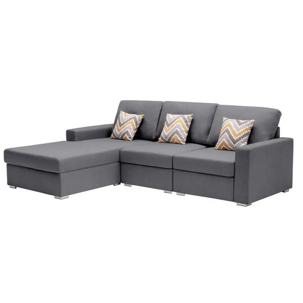 Meg 96 Inch 3 Seater Left Face Sectional Sofa Set Reversible Chaise Lounge royal hampton