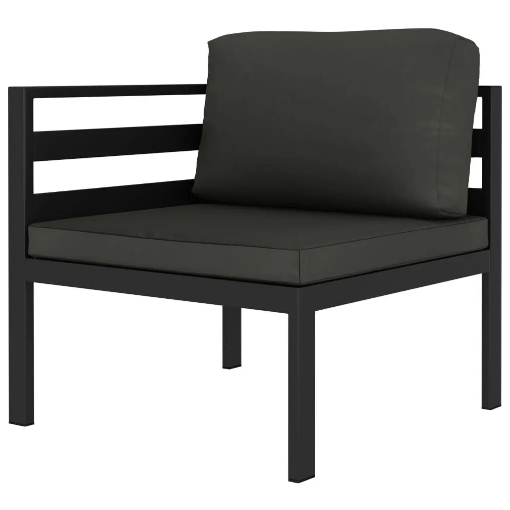 Sectional Corner Sofa 1 pc Cushions Aluminum Anthracite Outdoor Living