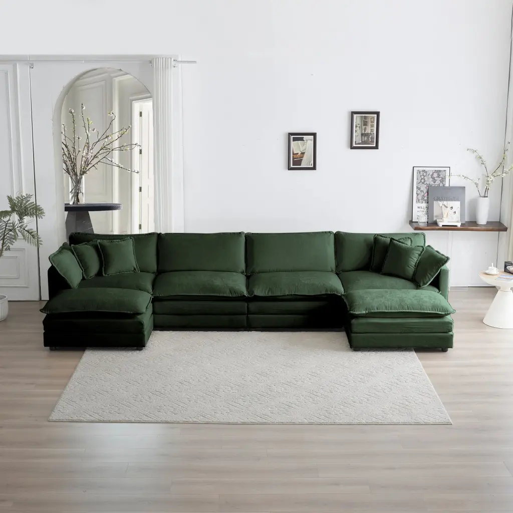 Comfort U Shaped Couch Reversible Chaise Modular Large U Shape Sectional Sofa ui furniture
