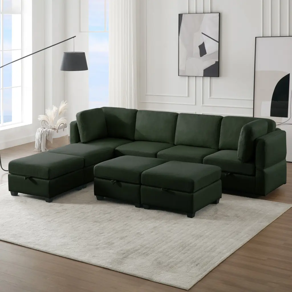 Customizable Modern Sectional Sofa Arms and Backs U Shape ui furniture