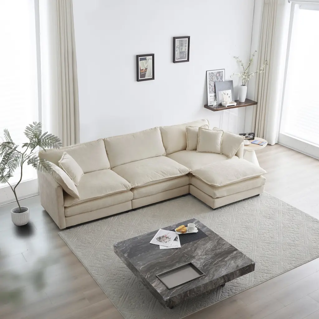 Free Combination Comfy Upholstery Modular Oversized L Shaped Sectional Sofa ui furniture
