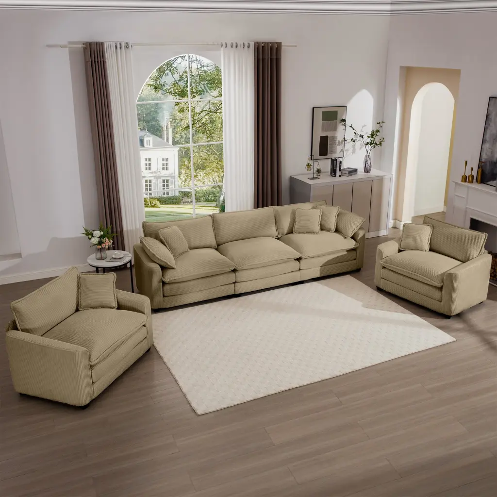Luxurious Sophisticated Sofa Set Soft Cushions and Pillows ui furniture