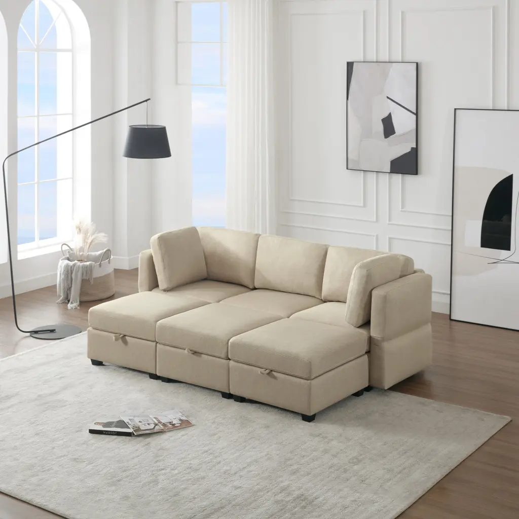Modular Sectional Sofa Couch Bed Storage 6 Seater Convertible Sleeper Sofa ui furniture