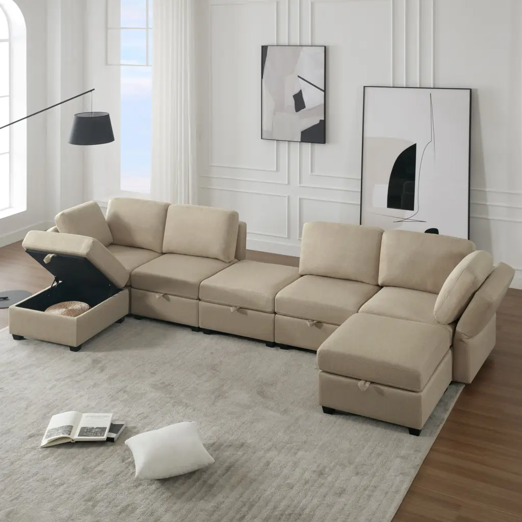 Modular Sectional Sofa U Influenced Sectional Couch Ottoman 7 Seat ui furniture