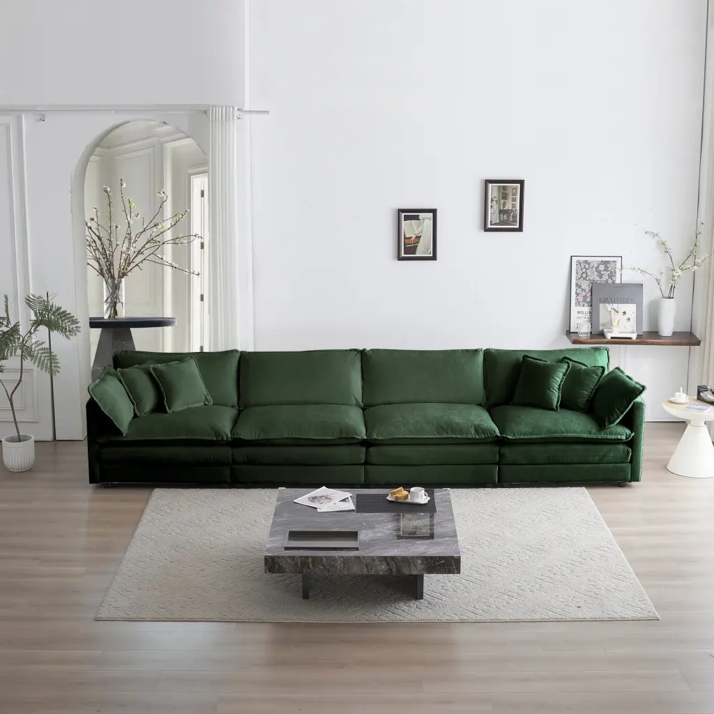 Modular Sofa Free Combination 4 Seater Comfy Chenille Fabric ui furniture