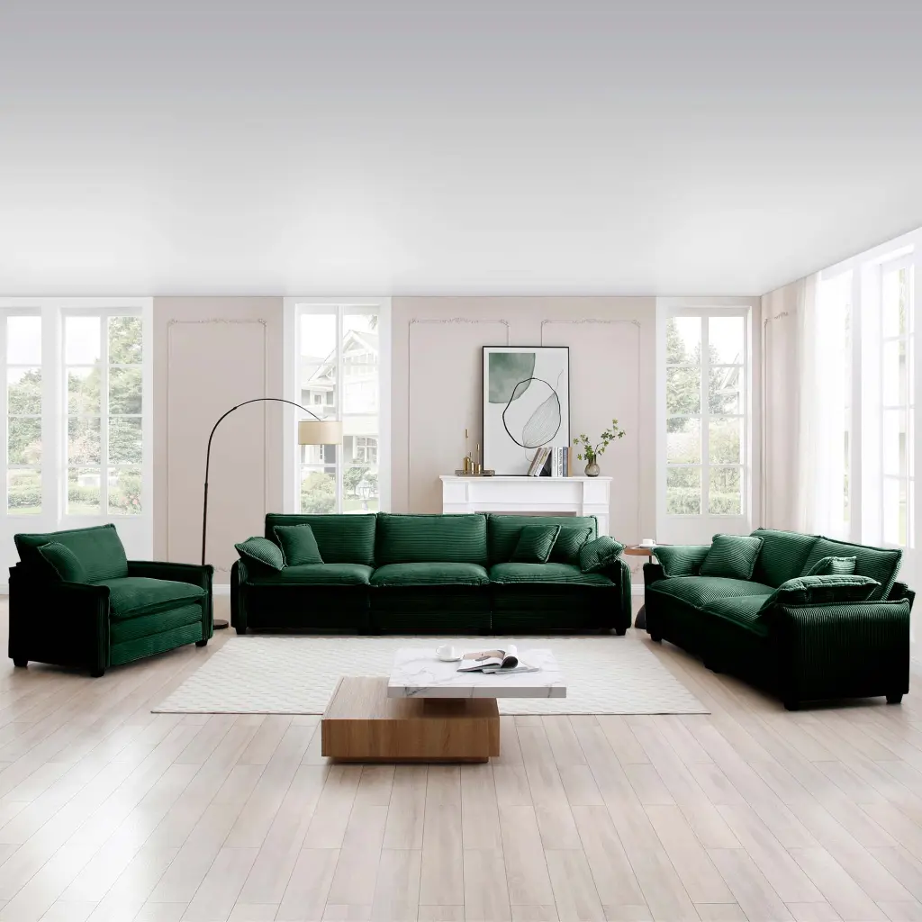 3 Piece Oversized Sectional Sofa Set Single Sofa and Chaise ui furniture