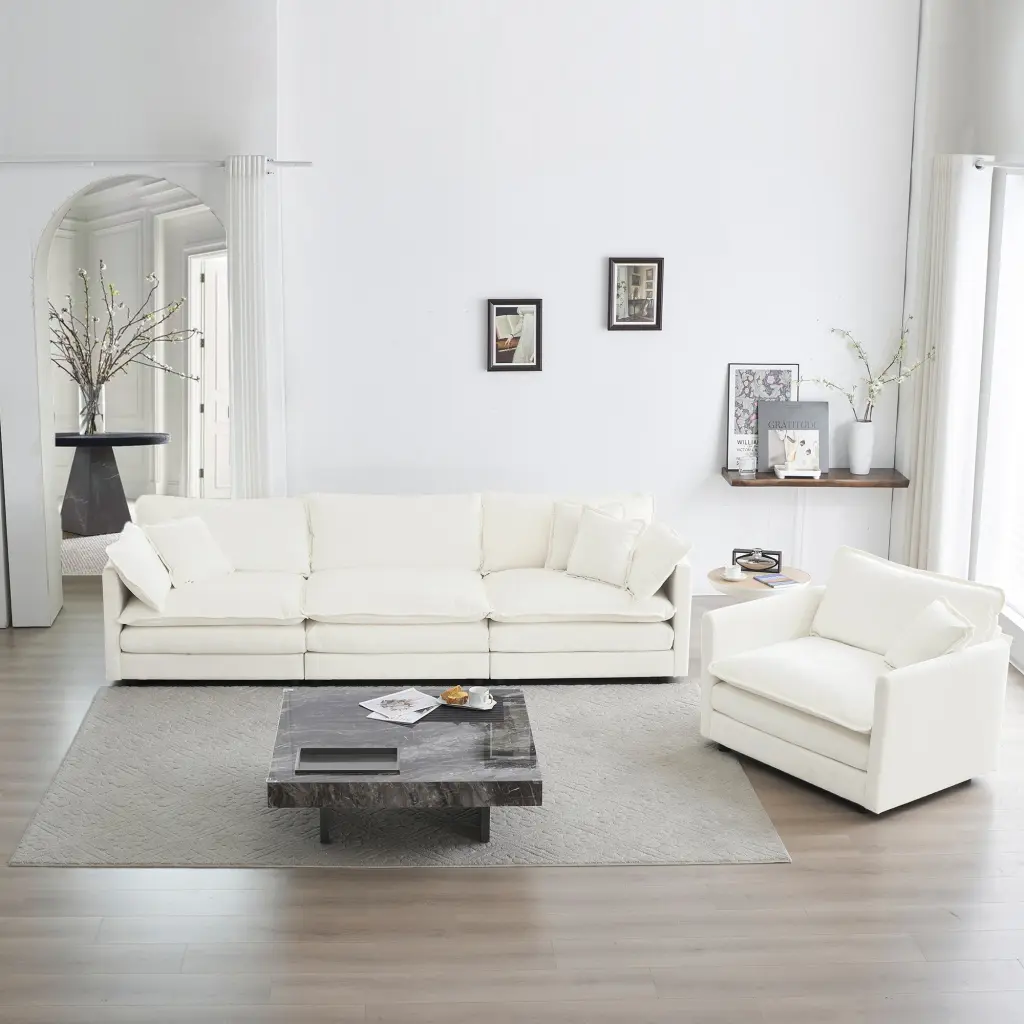 3 Piece Upholstered Sofa, Living Room Sectional Sofa Set Modern Sofa C ui furniture