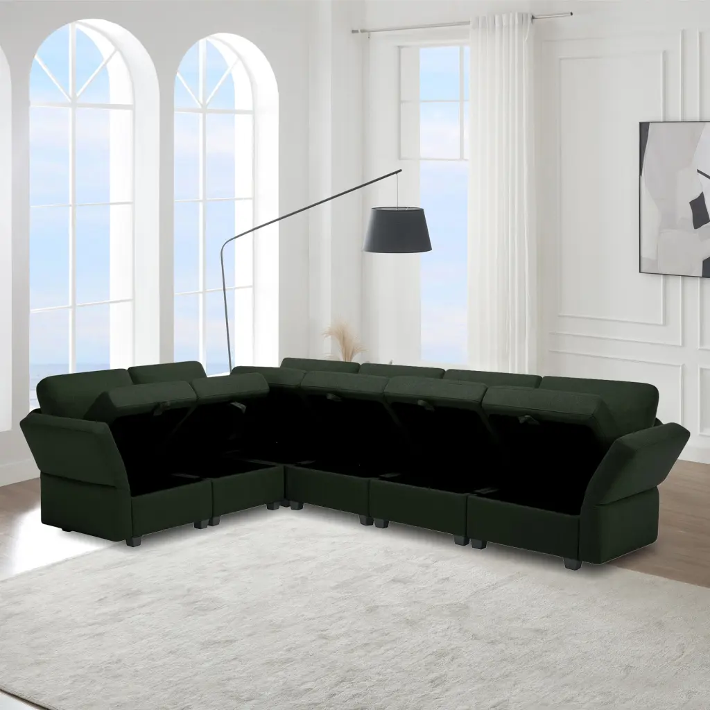 L Shaped Modular Sectional Corner Sofa Couch 6 Seat Sectional ui furniture