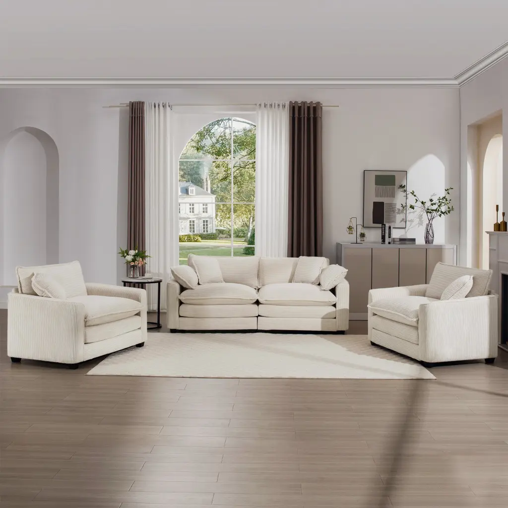 Warm and Comfortable Sofa Set Soft Cushions and Pillows Home Theater Seating ui furniture