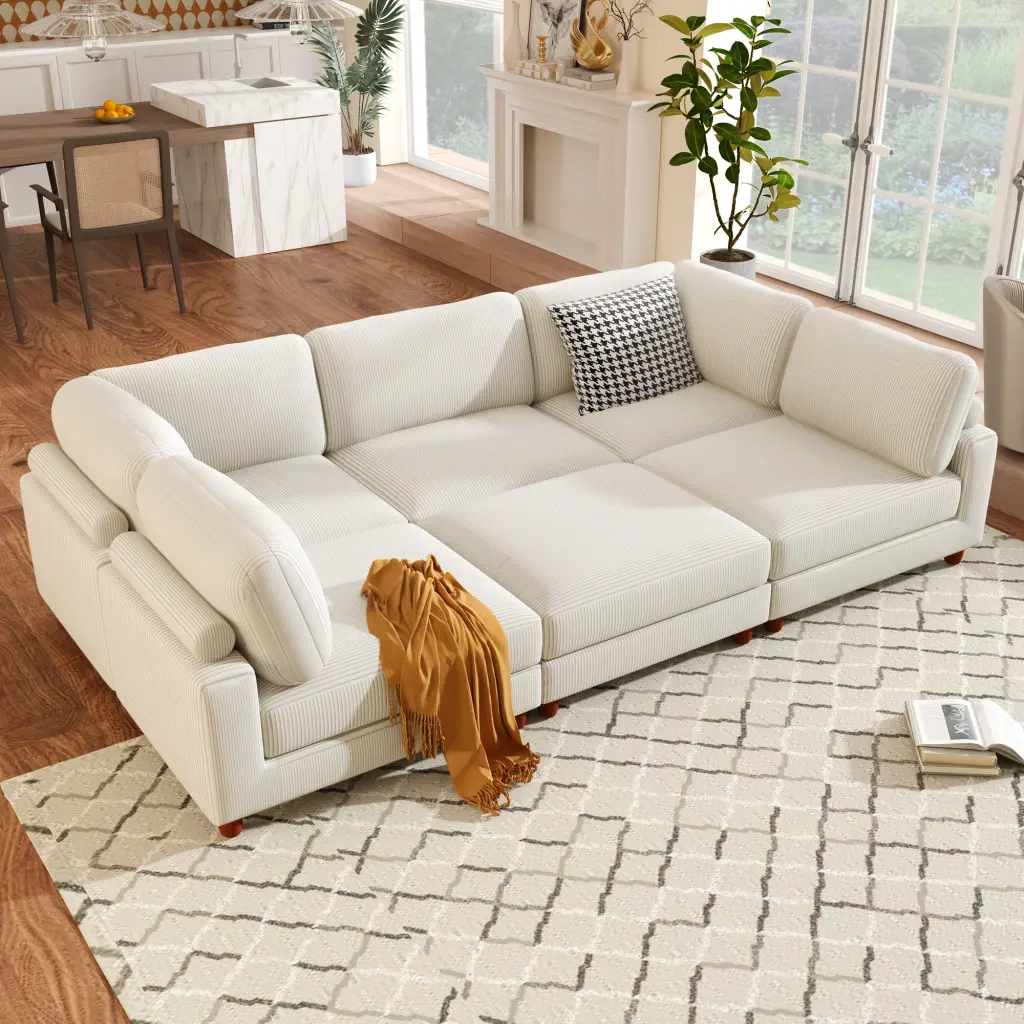 163 Inch Modular Sectional Sofa Ottoman L Shaped Corner Sectional u_style