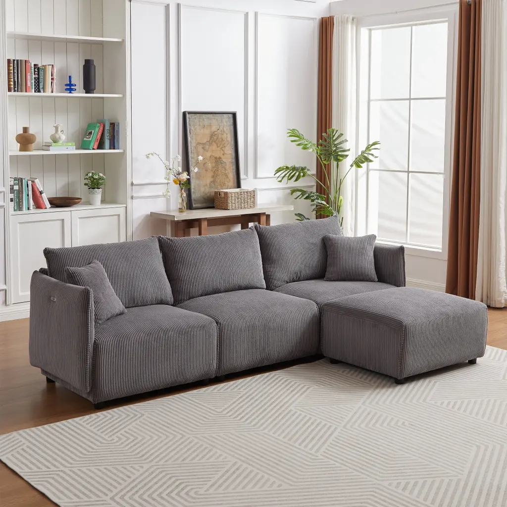 106 Inch Multi Module Combination Style Sofa Living Room And Bedroom w1957
