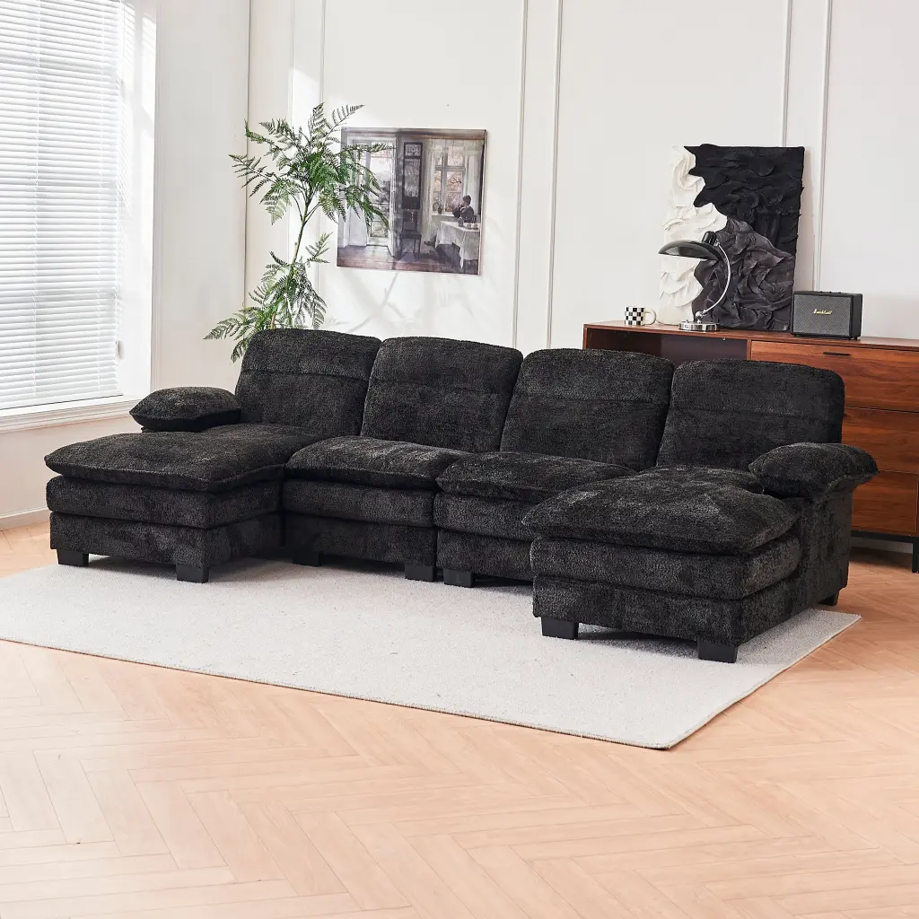 U Influenced Profile Sofa Including Two Single Seats And Two Chaise Modular Sectional w2363