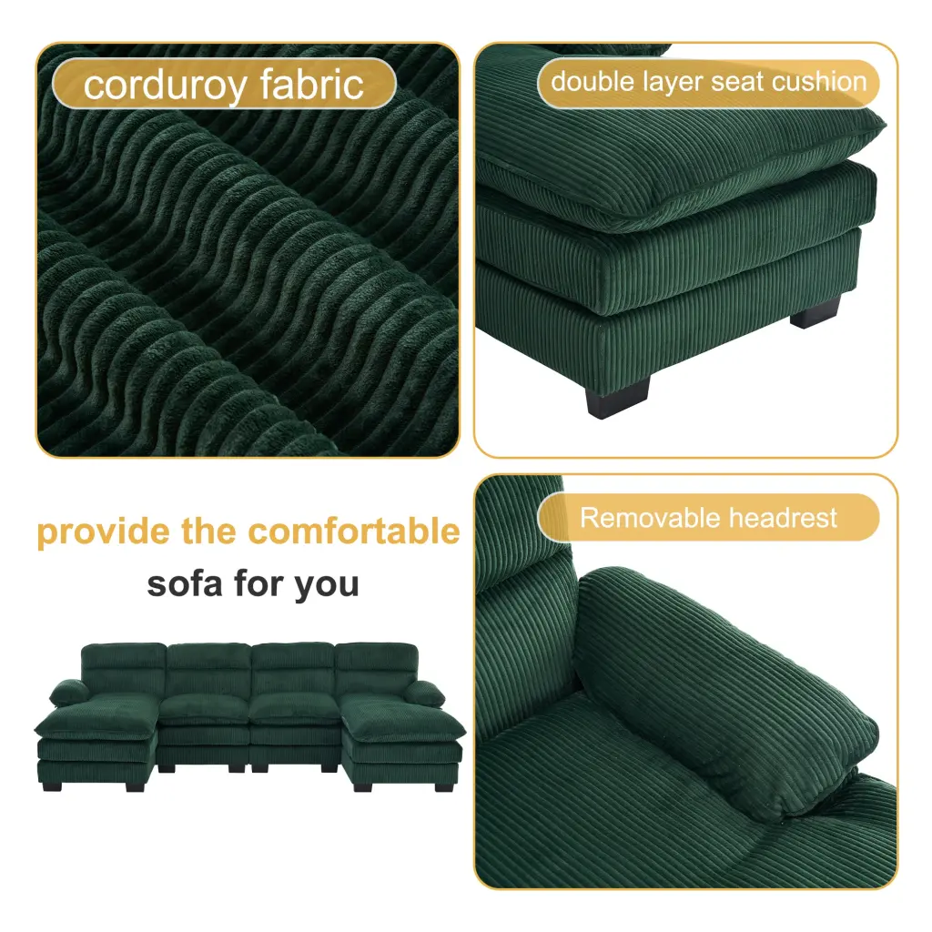 U Shaped Profile Sofa Including Two Single Seats And Two Chaise Modular w2363