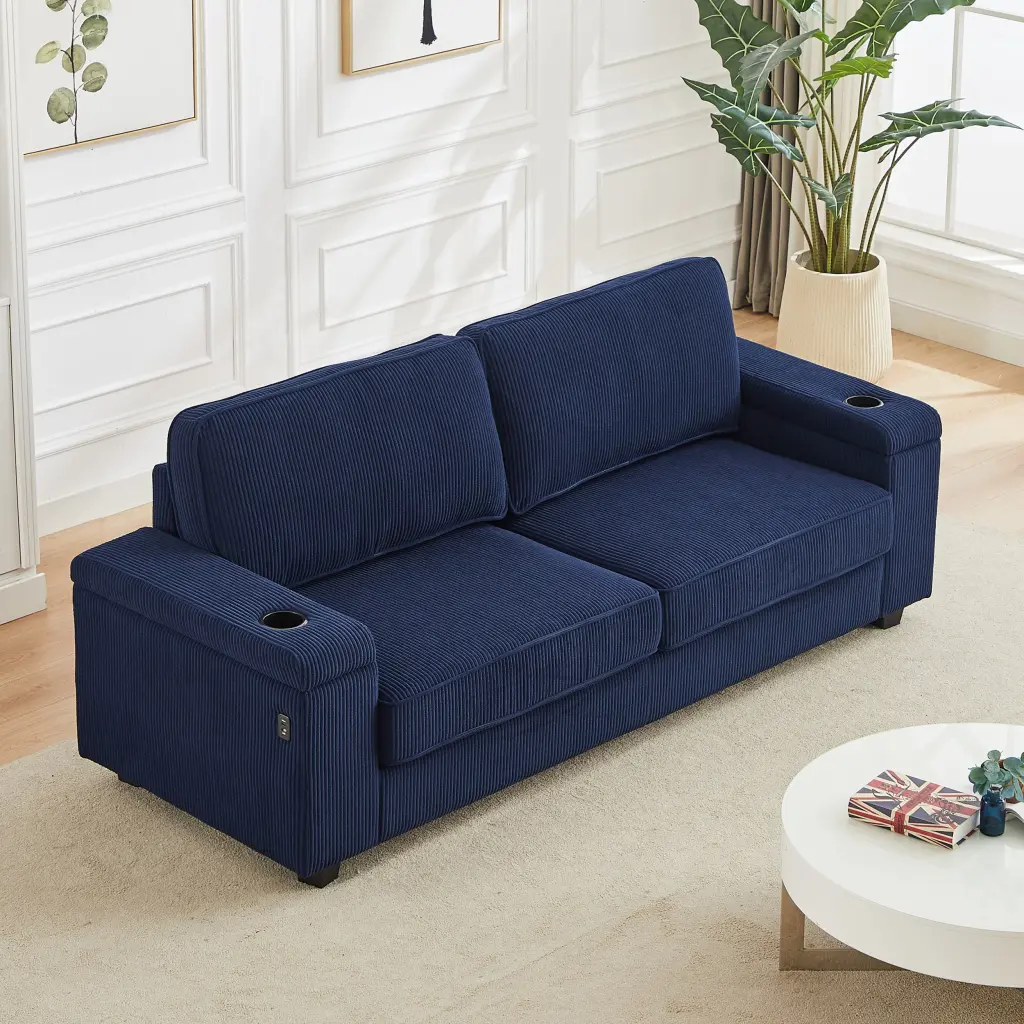 86.5 Inch Deep Seat Sofa Couch Two Storage Spaces T Pyce Modern Sectional welike furniture