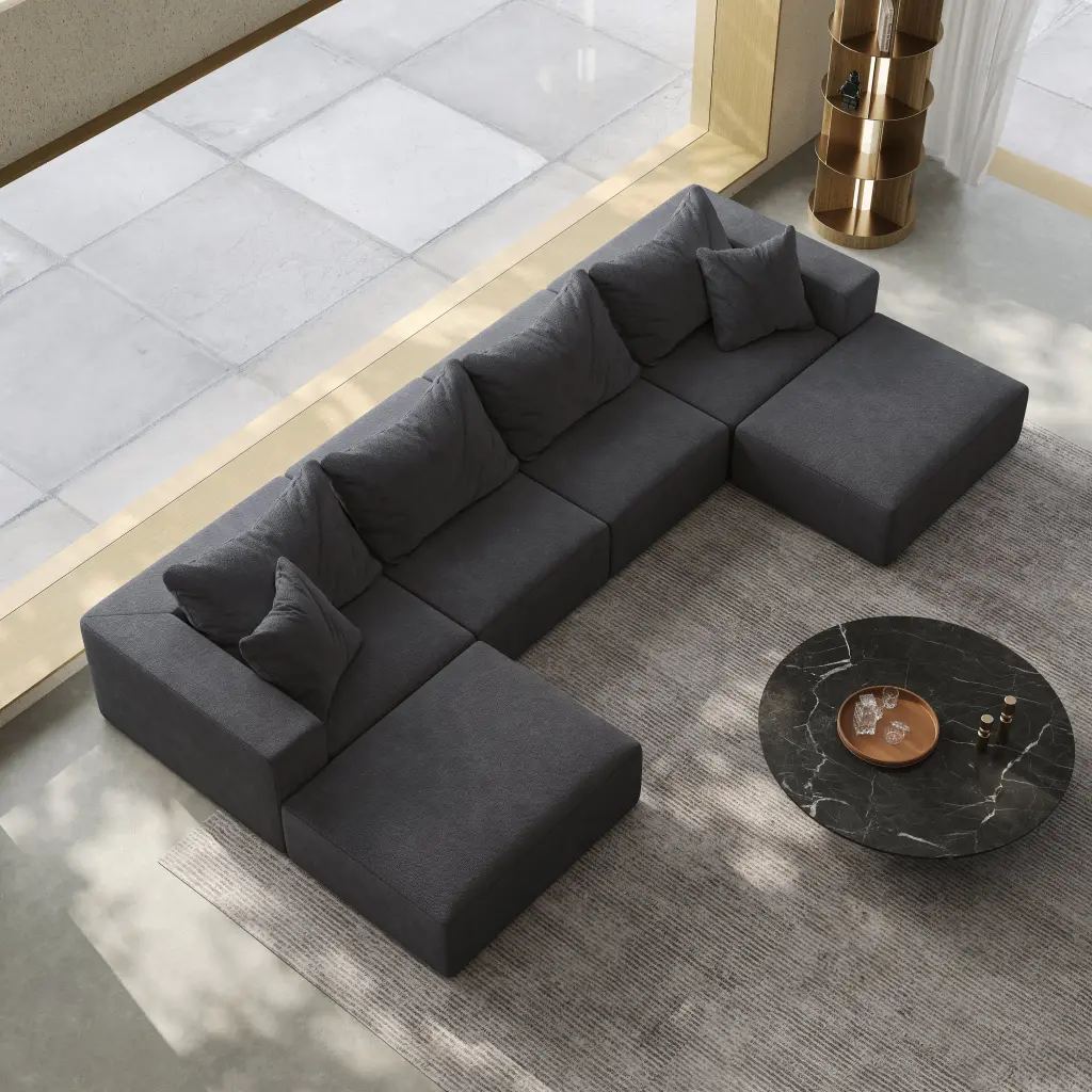 Oversized Sponge Cloud Sofa Modern Upholstered Sectional Couch welike furniture