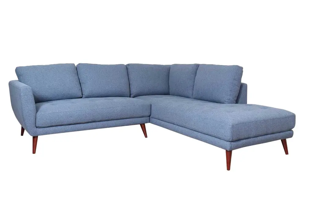 Casey Raf Sectional Sofa Denim Blue Upholstered western ace furniture- inc