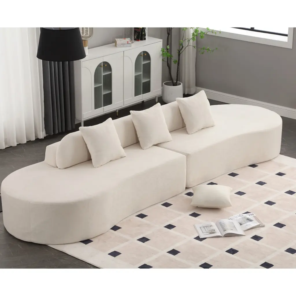 Arrived Modern Curved Combination Sofa - Terrycloth Minimalist Design wf-furniture