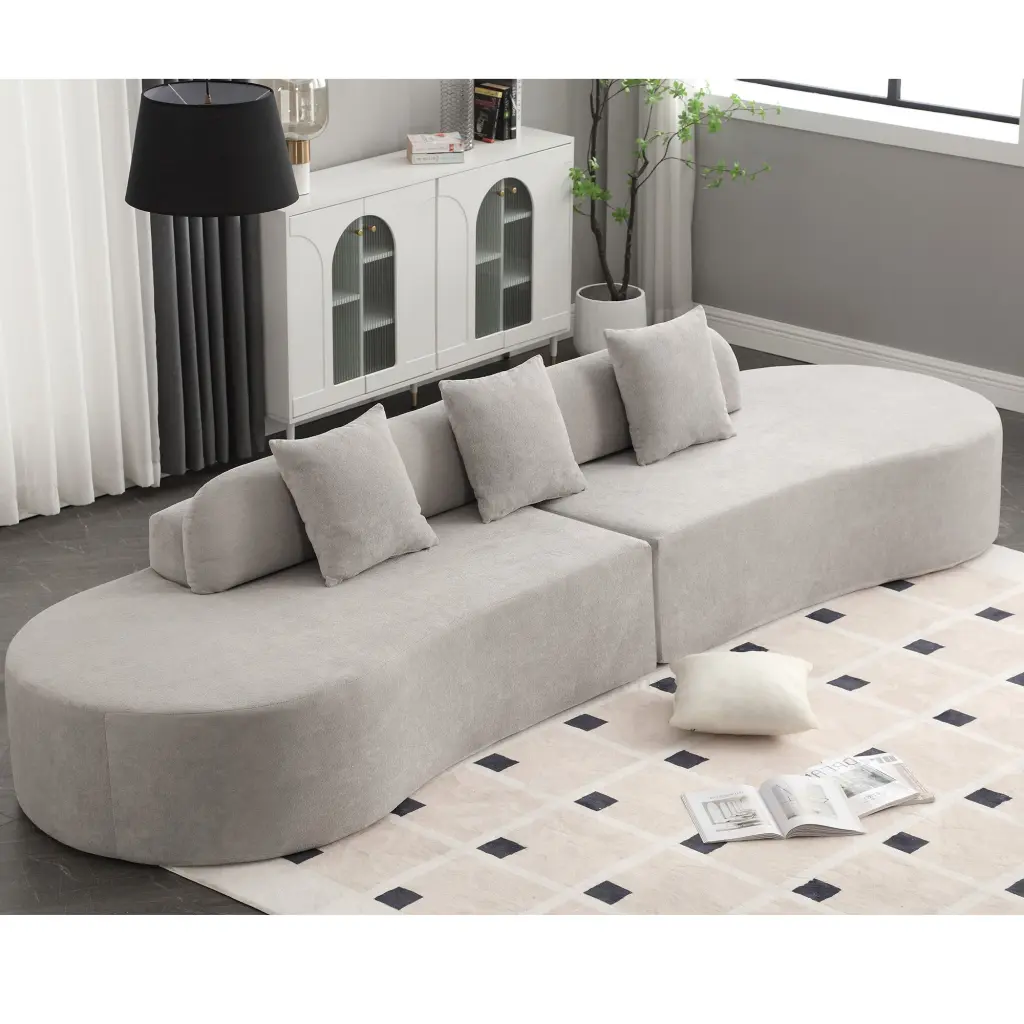 Arrived Modern Curved Combination Sofa Terrycloth Minimalist Living Room Furniture wf-furniture