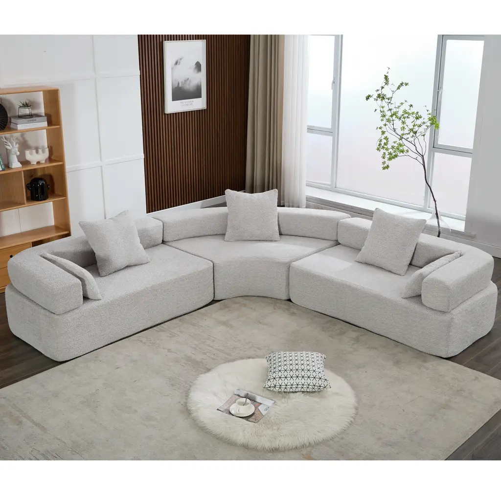 Arrived Oversized Combination Sofa Curved Upholstered 4 Seater Couch wf-furniture